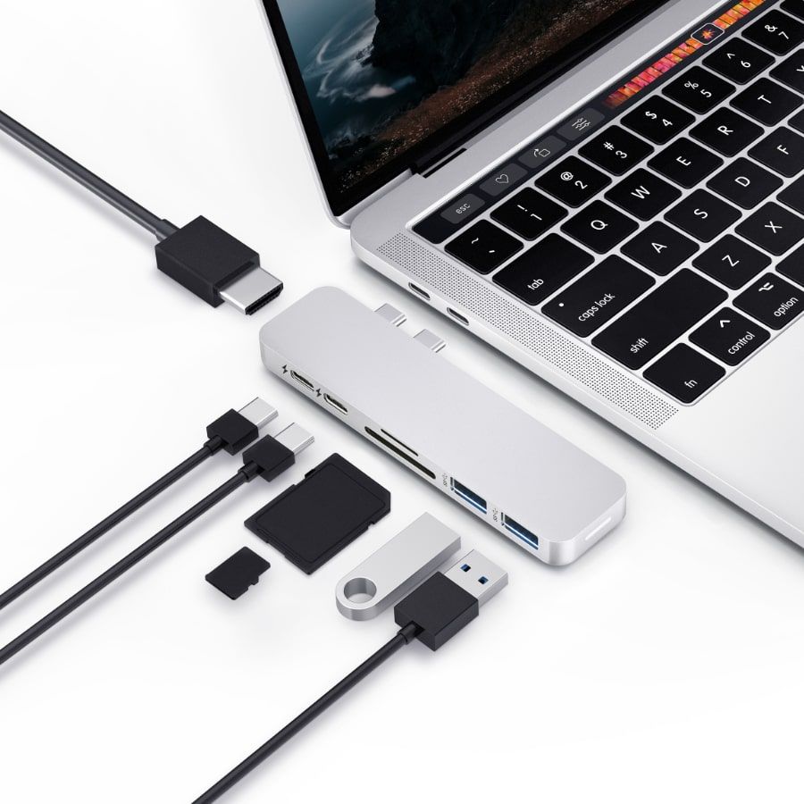 7in2 Silver New USB C Hub | 7 Devices Ports Adapter MacBook Air & MacBook  Pro